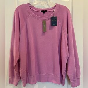 NWT J.Crew Magic Rinse Crewneck Sweatshirt Decorative Pink S